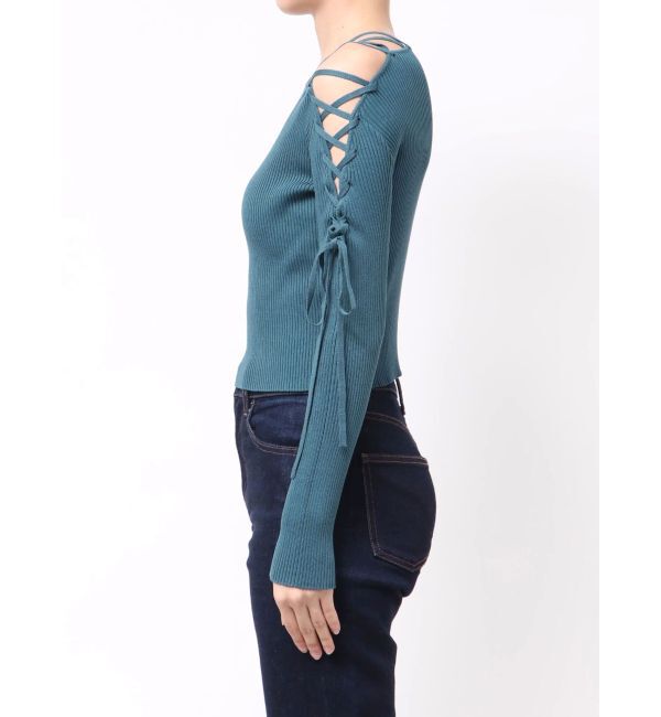 MURUA「デコルテレースアップリブニット」|ニット・セーター|