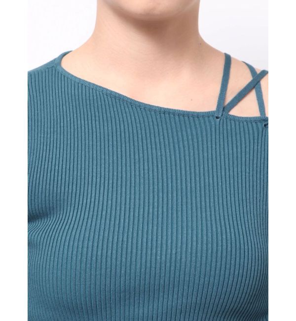 MURUA「デコルテレースアップリブニット」|ニット・セーター|