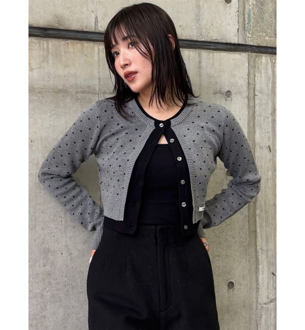 MURUA「ドットクロップドカーディガン」|ニット・セーター|