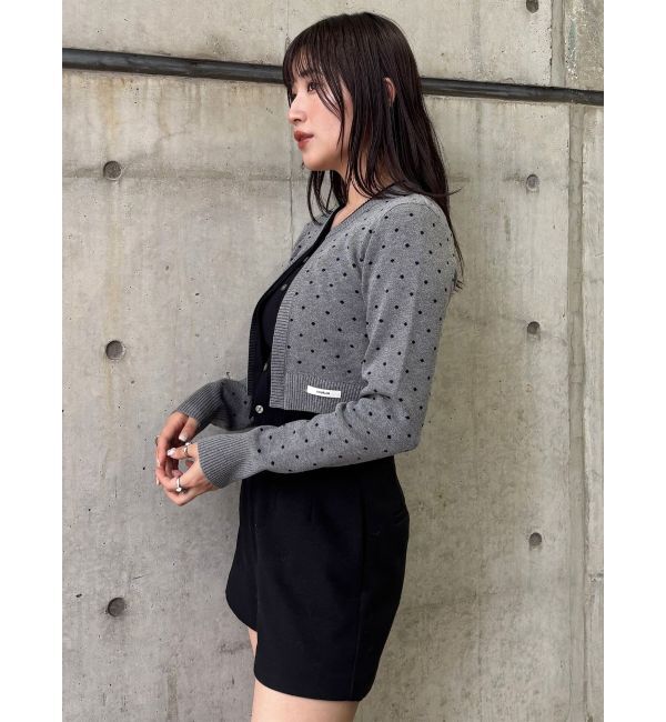 MURUA「ドットクロップドカーディガン」|ニット・セーター|