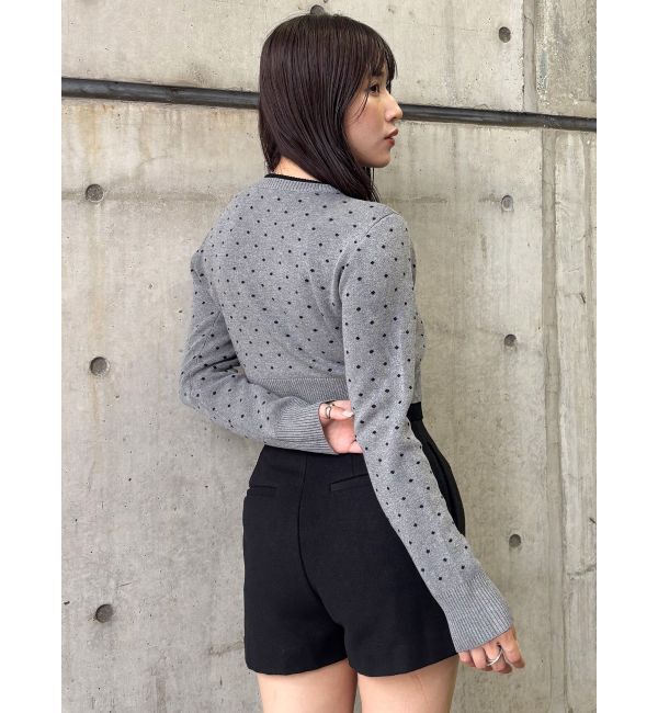 MURUA「ドットクロップドカーディガン」|ニット・セーター|
