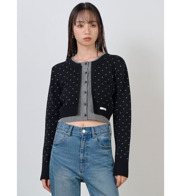 MURUA「ドットクロップドカーディガン」|ニット・セーター|