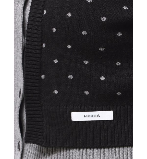 MURUA「ドットクロップドカーディガン」|ニット・セーター|