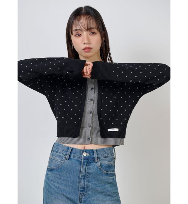 MURUA「ドットクロップドカーディガン」|ニット・セーター|