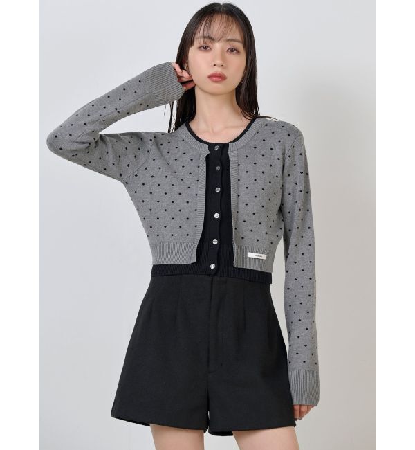 MURUA「ドットクロップドカーディガン」|ニット・セーター|
