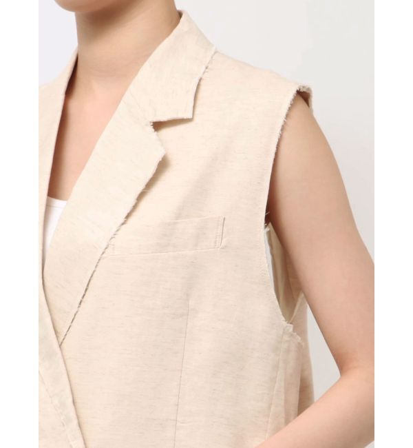 Ungrid「【Htage】バックデザインリネン混ノースリジャケット」|ベスト・ジレ|
