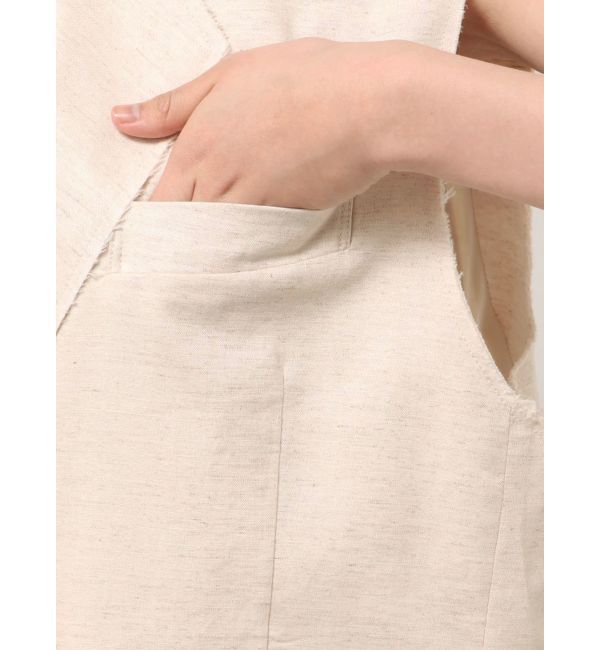 Ungrid「【Htage】バックデザインリネン混ノースリジャケット」|ベスト・ジレ|