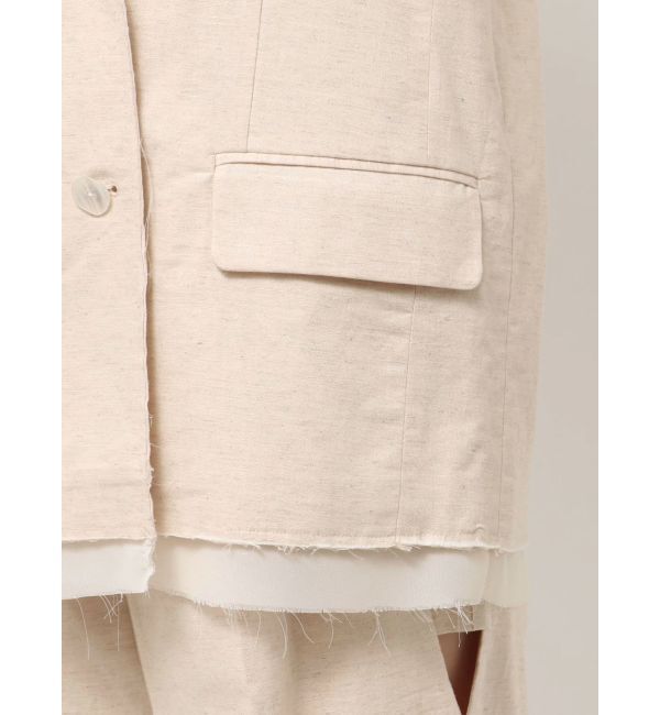 Ungrid「【Htage】バックデザインリネン混ノースリジャケット」|ベスト・ジレ|