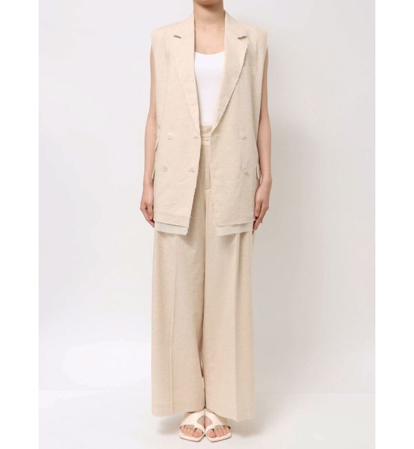 Ungrid「【Htage】バックデザインリネン混ノースリジャケット」|ベスト・ジレ|