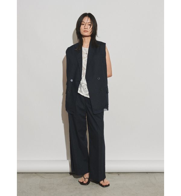 Ungrid「【Htage】バックデザインリネン混ノースリジャケット」|ベスト・ジレ|