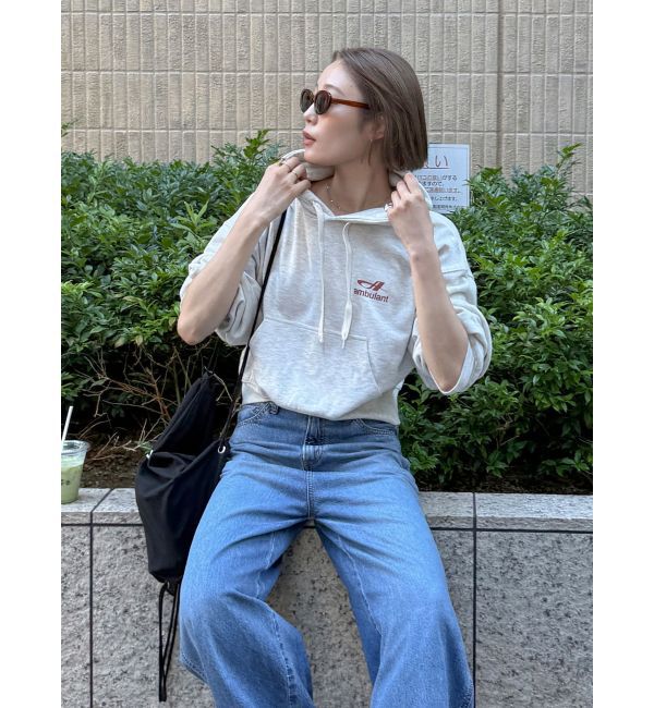 Ungrid「【WEB限定】ショートロゴプリントパーカー」|パーカー|