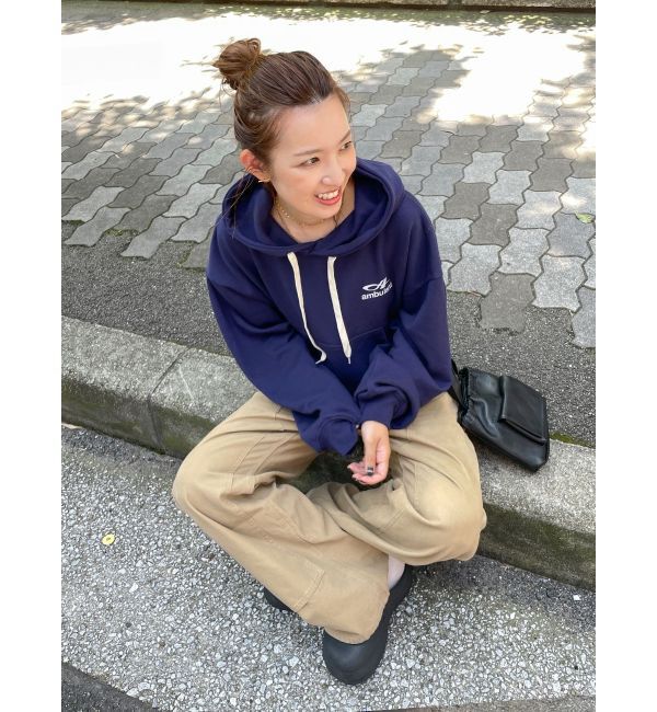 Ungrid「【WEB限定】ショートロゴプリントパーカー」|パーカー|