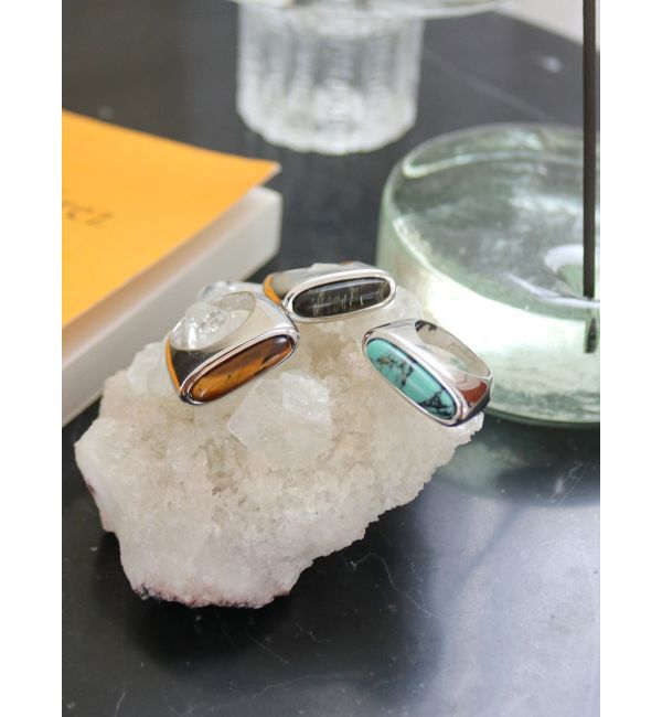 Ungrid「エリプスデザインストーンコンビリング」|リング|