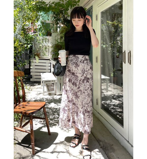 LAGUNAMOON「フラワーパターンナロースカート」|スカート|