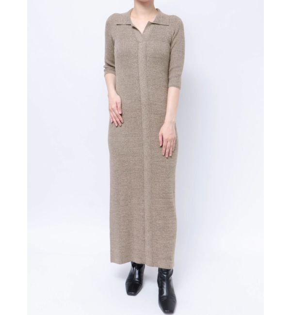 LAGUNAMOON「カラーネックハーフスリーブニットワンピース」|ワンピース|