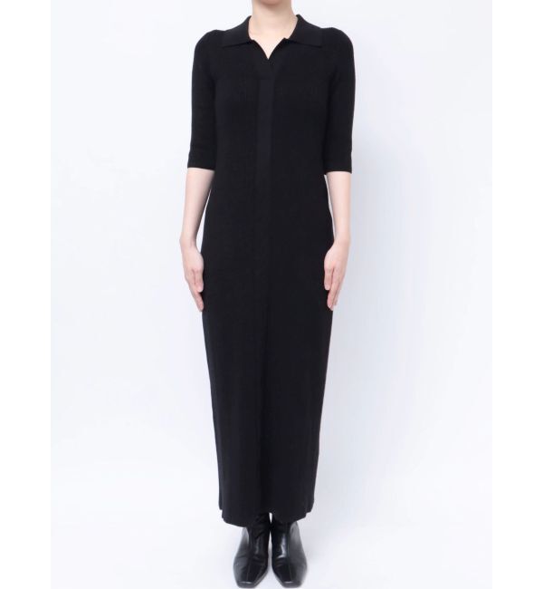 LAGUNAMOON「カラーネックハーフスリーブニットワンピース」|ワンピース|