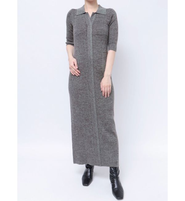 LAGUNAMOON「カラーネックハーフスリーブニットワンピース」|ワンピース|