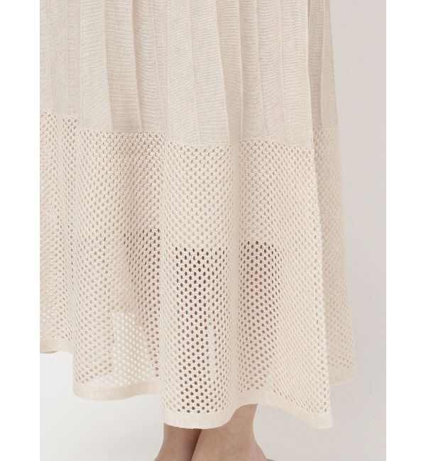 LAGUNAMOON「ストライプメッシュニットワンピース」|ワンピース|