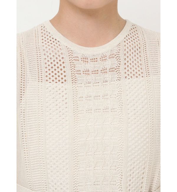 LAGUNAMOON「ストライプメッシュニットワンピース」|ワンピース|