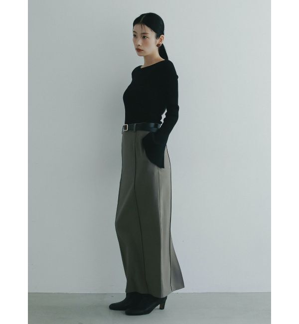 LAGUNAMOON「アシンメトリードレープフレアスリーブニット」|ニット・セーター|