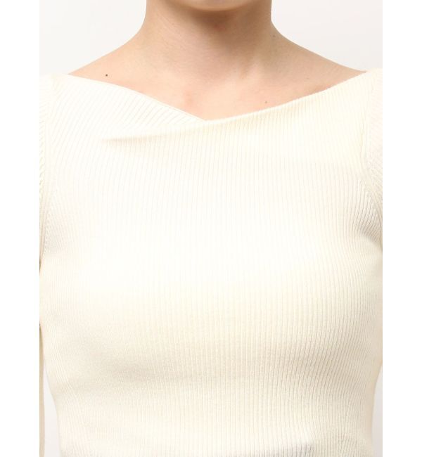 LAGUNAMOON「アシンメトリードレープフレアスリーブニット」|ニット・セーター|