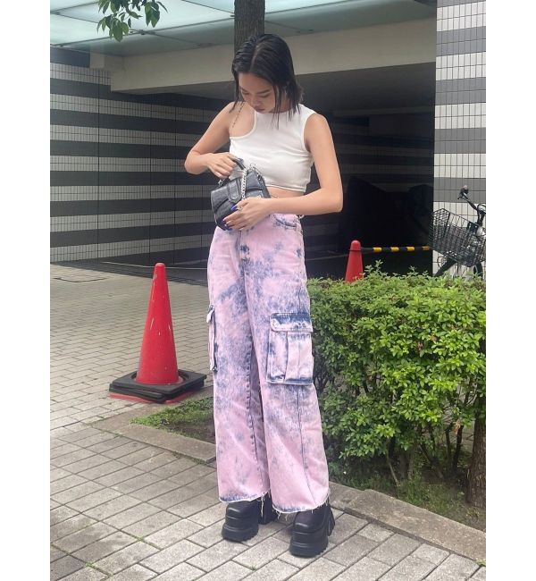 EVRIS「ブリーチデニムカーゴパンツ」|デニム|