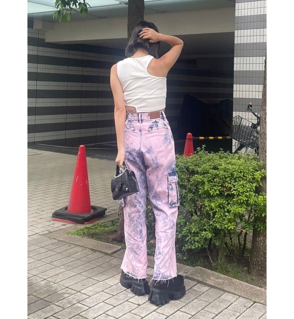 EVRIS「ブリーチデニムカーゴパンツ」|デニム|