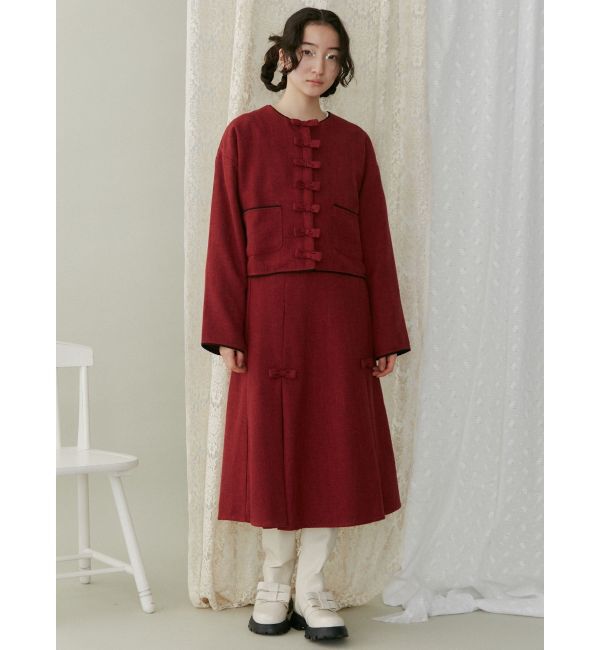 merry jenny「リボンノーカラージャケット【セットアップ着用可能】」|ノーカラージャケット|