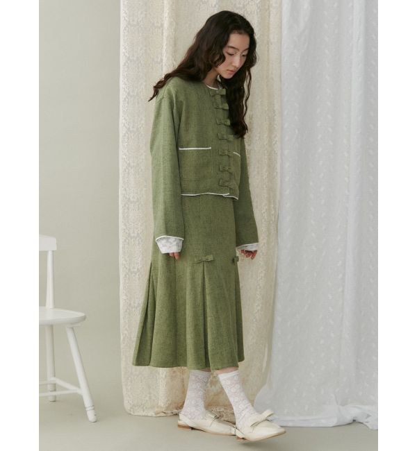 merry jenny「リボンノーカラージャケット【セットアップ着用可能】」|ノーカラージャケット|