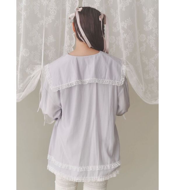 merry jenny「サテンフリルブラウス」|シャツ・ブラウス|