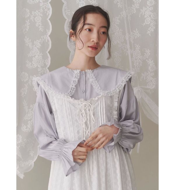 merry jenny「サテンフリルブラウス」|シャツ・ブラウス|