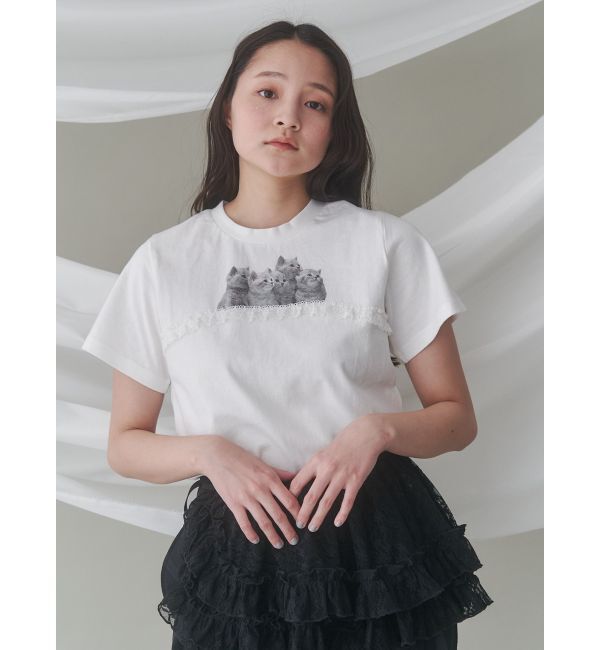 merry jenny「cat frill tee」|Tシャツ・カットソー|