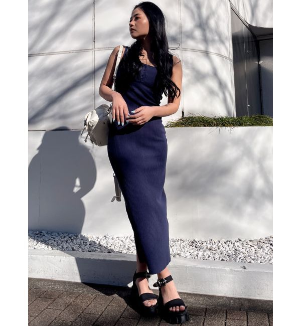 GYDA「フロントボタンSymmetryGYDAキャミロングワンピース」|ワンピース|