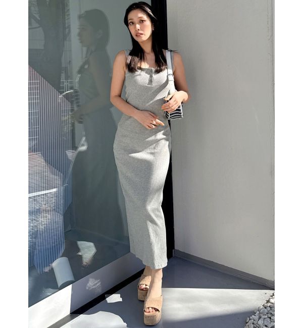 GYDA「フロントボタンSymmetryGYDAキャミロングワンピース」|ワンピース|