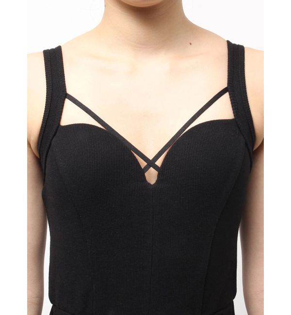 GYDA「クロスバインダーリブロンパース」|オールインワン|