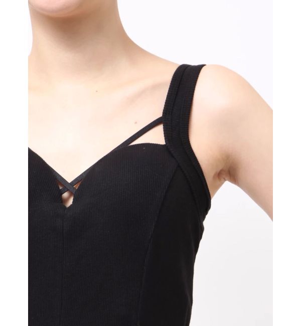 GYDA「クロスバインダーリブロンパース」|オールインワン|