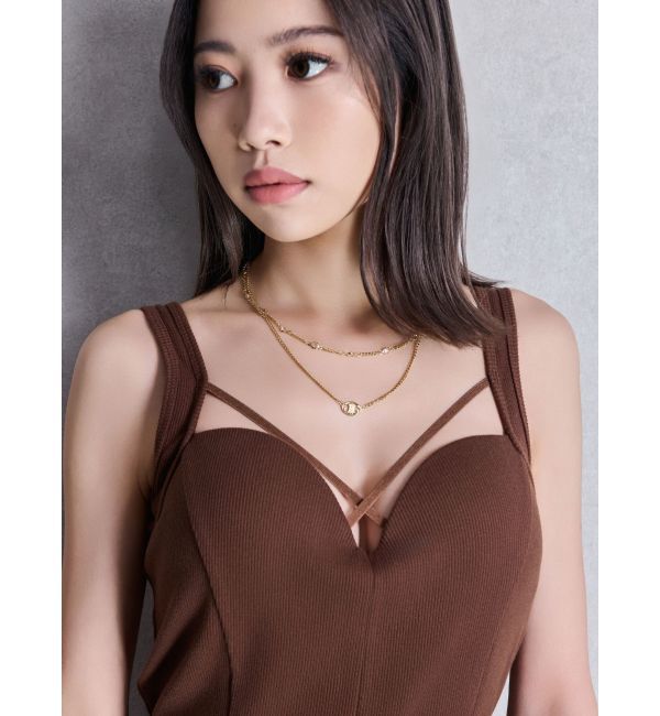 GYDA「クロスバインダーリブロンパース」|オールインワン|