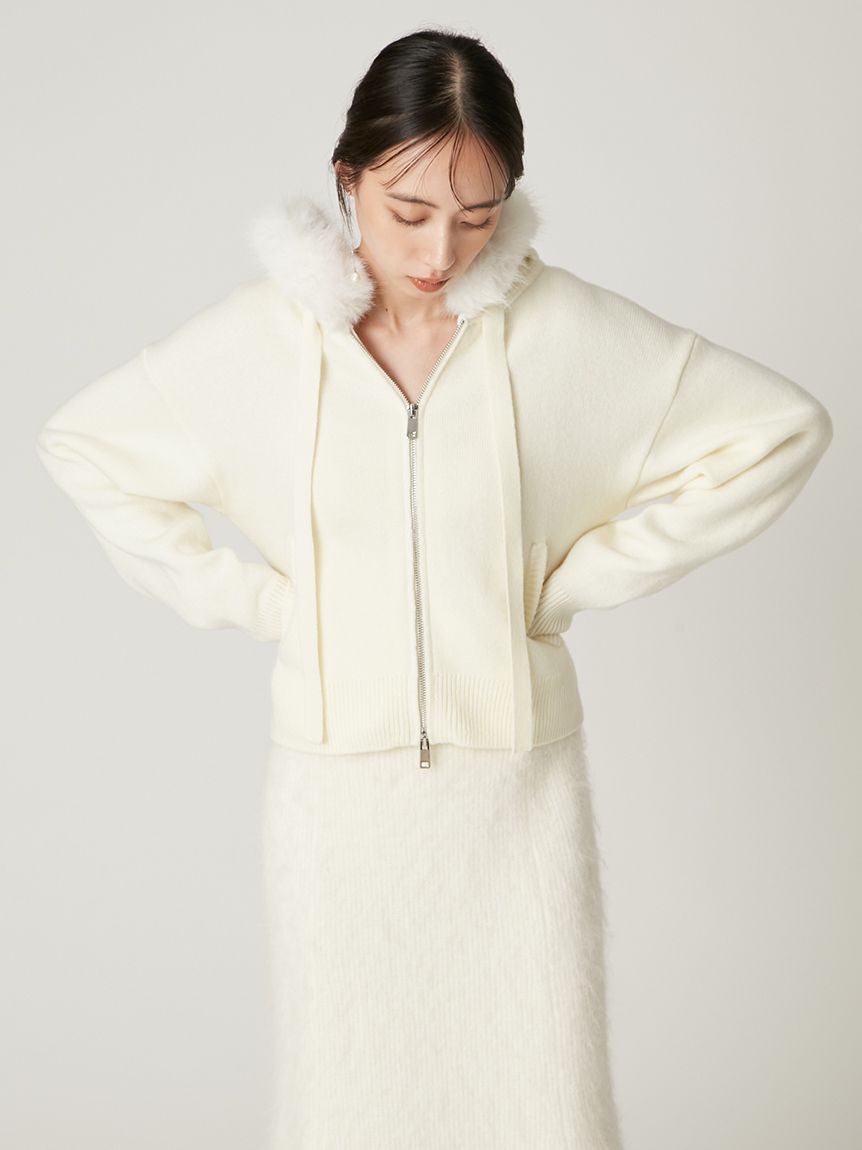 FRAY I.D「フードファージップニットパーカー」|パーカー|