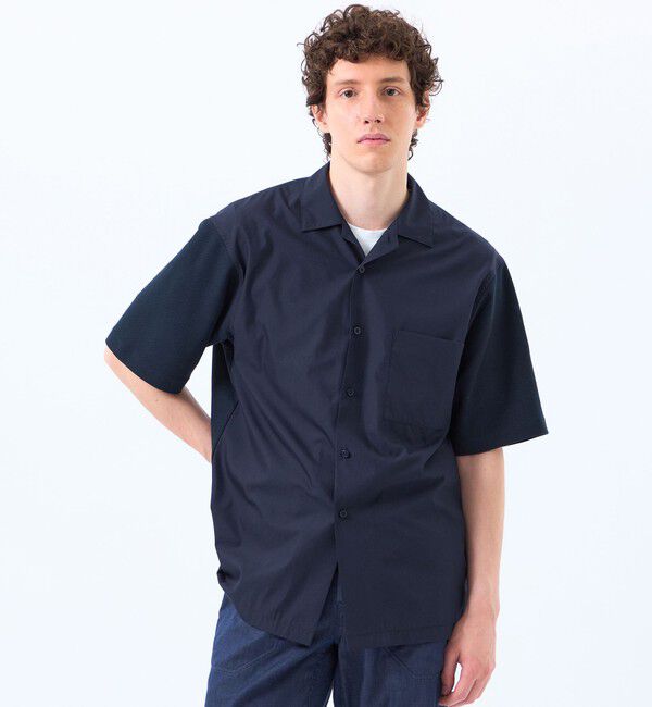 MACKINTOSH PHILOSOPHY「ニットコンビシャツ ケーブルニット&times;ブロード」|シャツ・ブラウス|