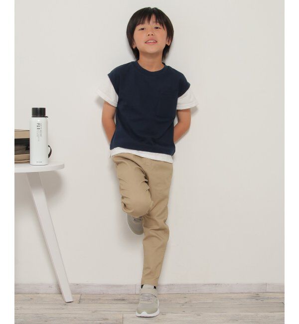 ikka kids「ポケ付き鹿の子ベストレイヤードTシャツ（120~160cm）」|Tシャツ・カットソー|
