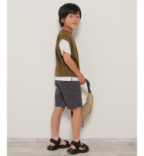 ikka kids「ポケ付き鹿の子ベストレイヤードTシャツ（120~160cm）」|Tシャツ・カットソー|