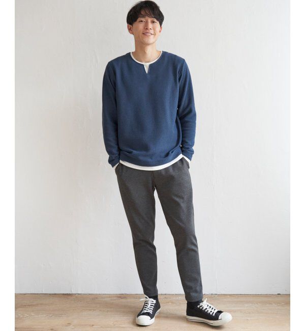 ikka「ワッフルキーネックレイヤード」|Tシャツ・カットソー|