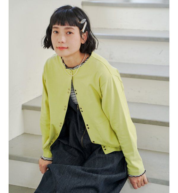 Lbc with Life「ポンチミニスナップボタンカーディガン」|カーディガン|イエロー
