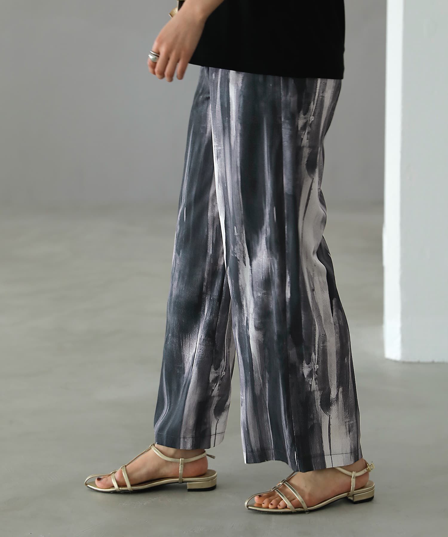 STYLE DELI「水彩ストライプ柄ワイドパンツ」|その他|