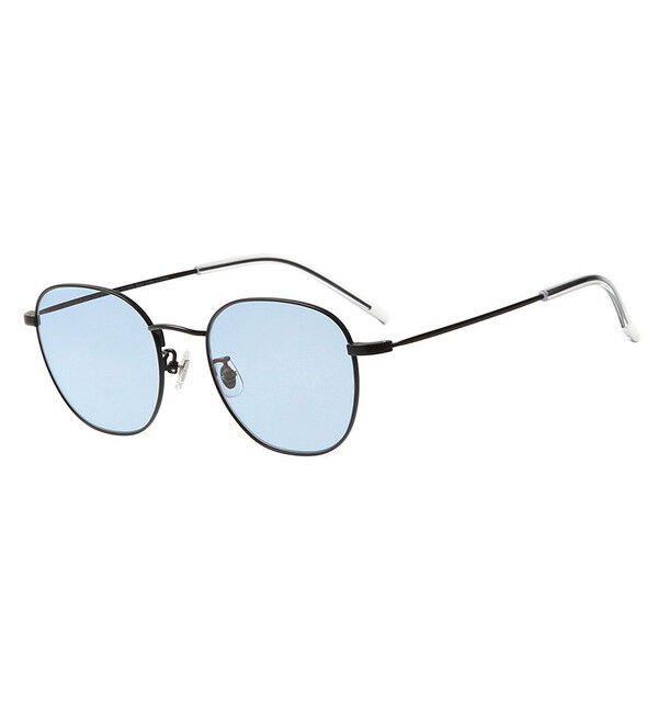  「ウェリントン型 サングラス｜ ライトカラーレンズ メタルフレーム ズレ落ち防止 TREND SUNGLASSES」|サングラス|ブラック