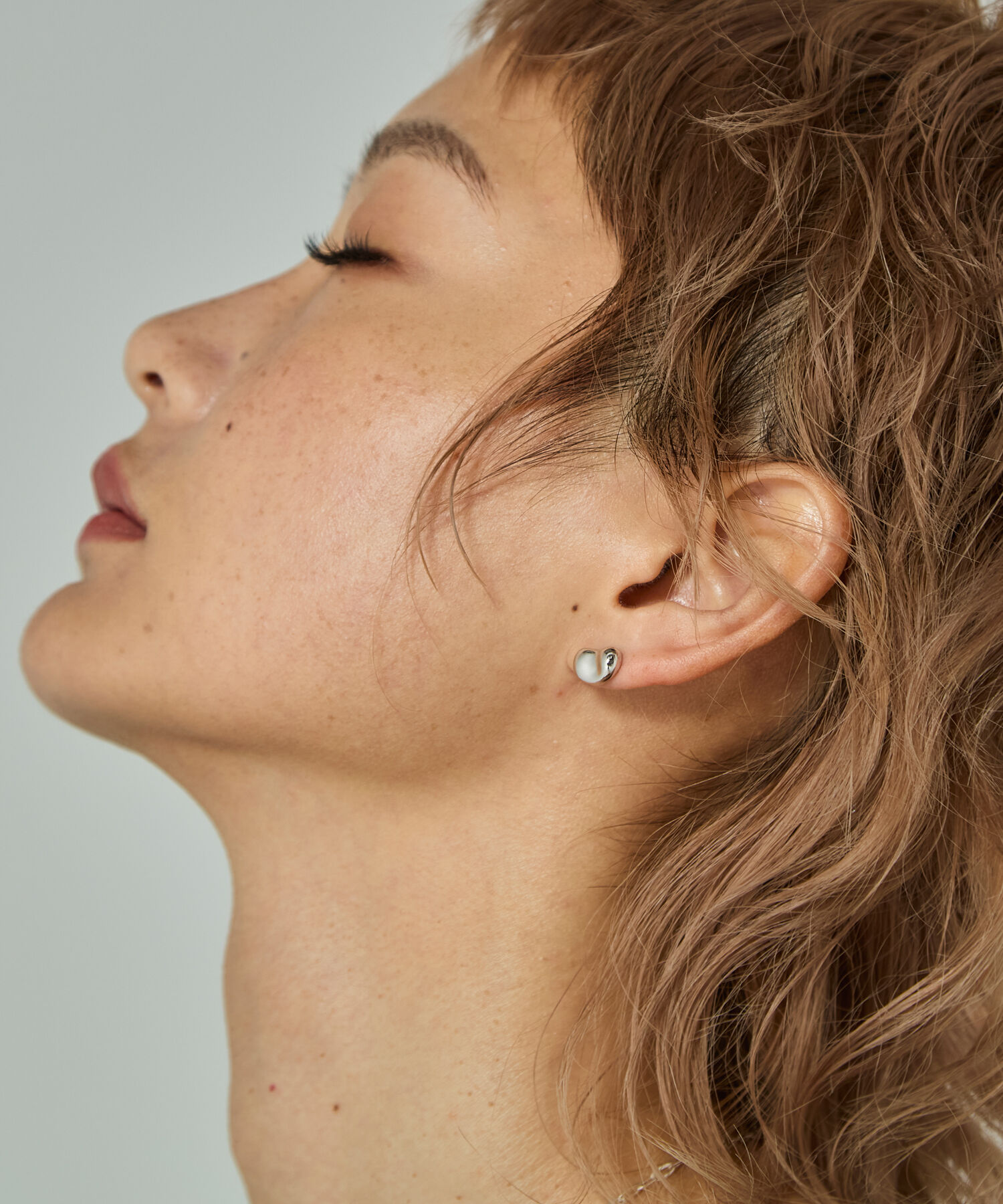 JUPITER-Rozy「【SV】ビーンズスタッドピアス　シルバー」|ピアス|