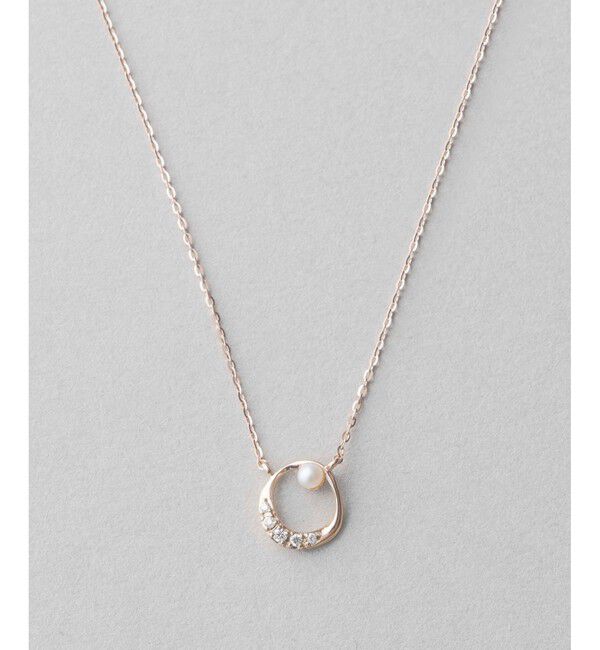 ete「K10MPG レイヤー ムーン ネックレス」|ネックレス|ピンクゴールド