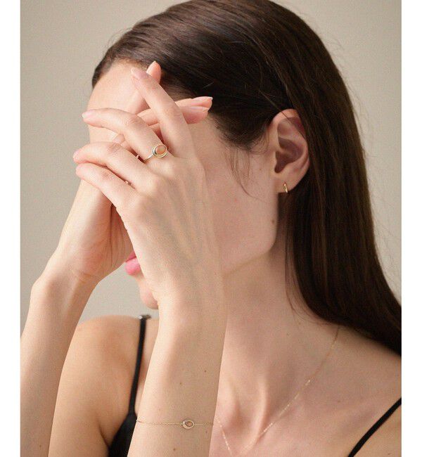 ete「K10YG ヴェール ナチュラルストーン リング」|リング|