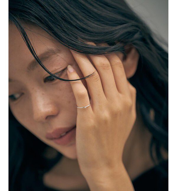 Jouete「K10WG ピンキーリング ダイヤモンド」|リング|