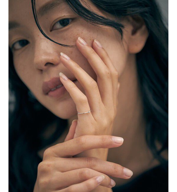 Jouete「K10WG ピンキーリング ダイヤモンド」|リング|